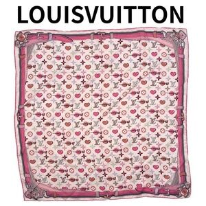 Louis Vuitton Pink and Cream Women's Scarf